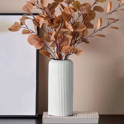 Striped Ceramic-Look Vase
