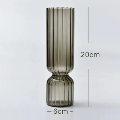Retro Striped Glass Vase