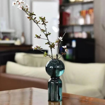 Retro Striped Glass Vase