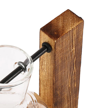 Bulb Vase with Wooden Stand