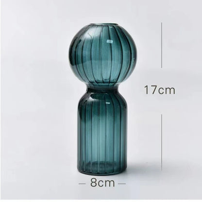 Retro Striped Glass Vase