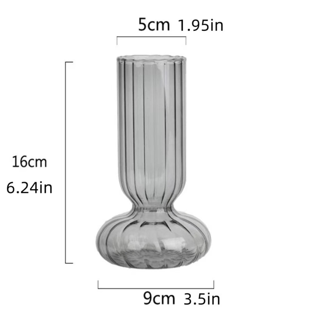 Retro Striped Glass Vase