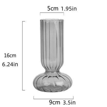 Retro Striped Glass Vase
