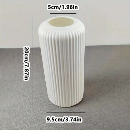 Striped Ceramic-Look Vase