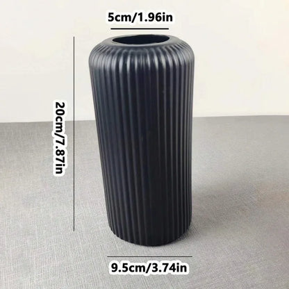 Striped Ceramic-Look Vase