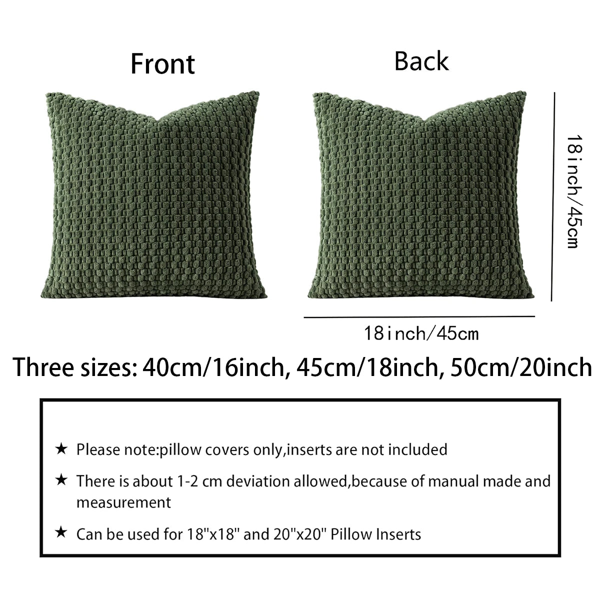Reversible Corduroy Cushion Cover