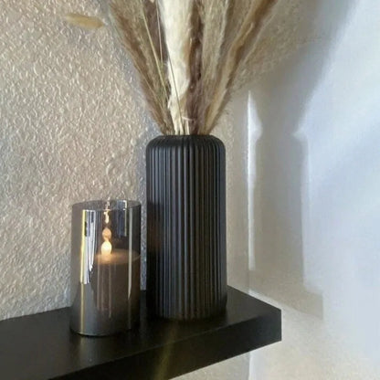 Striped Ceramic-Look Vase