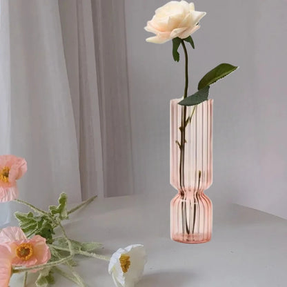 Retro Striped Glass Vase