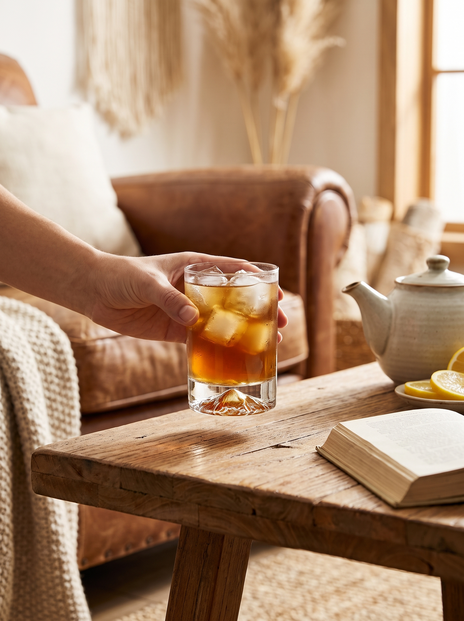 Glacier Fuji Glass Teacup lifestyle