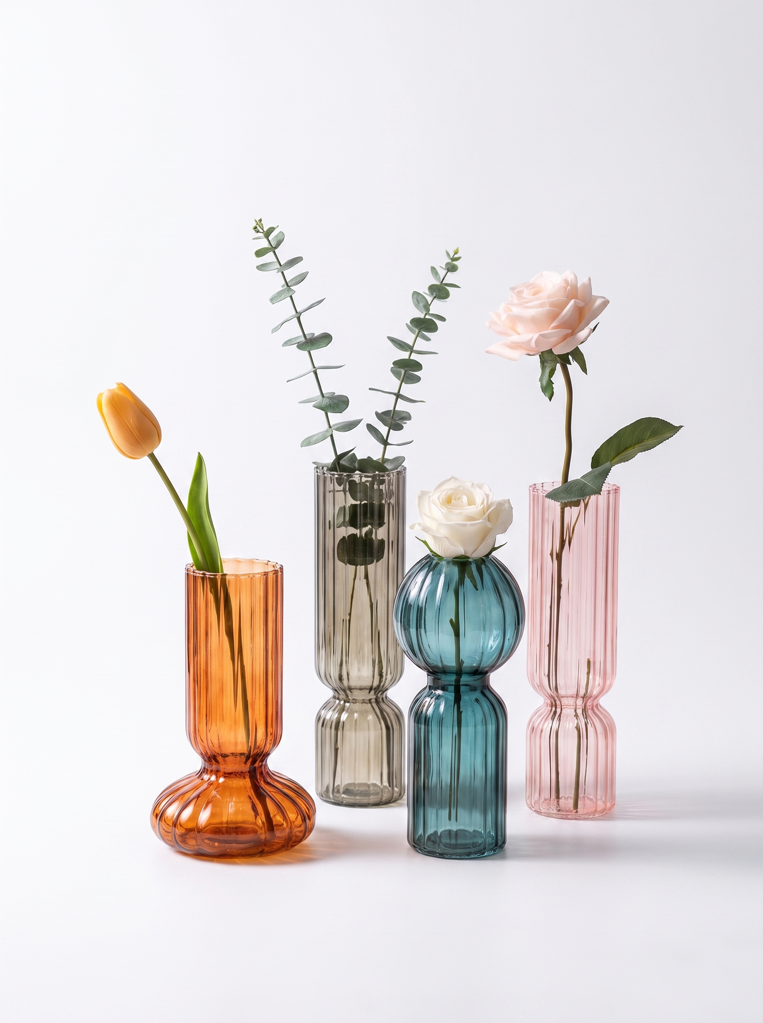 Retro Striped Glass Vase studio