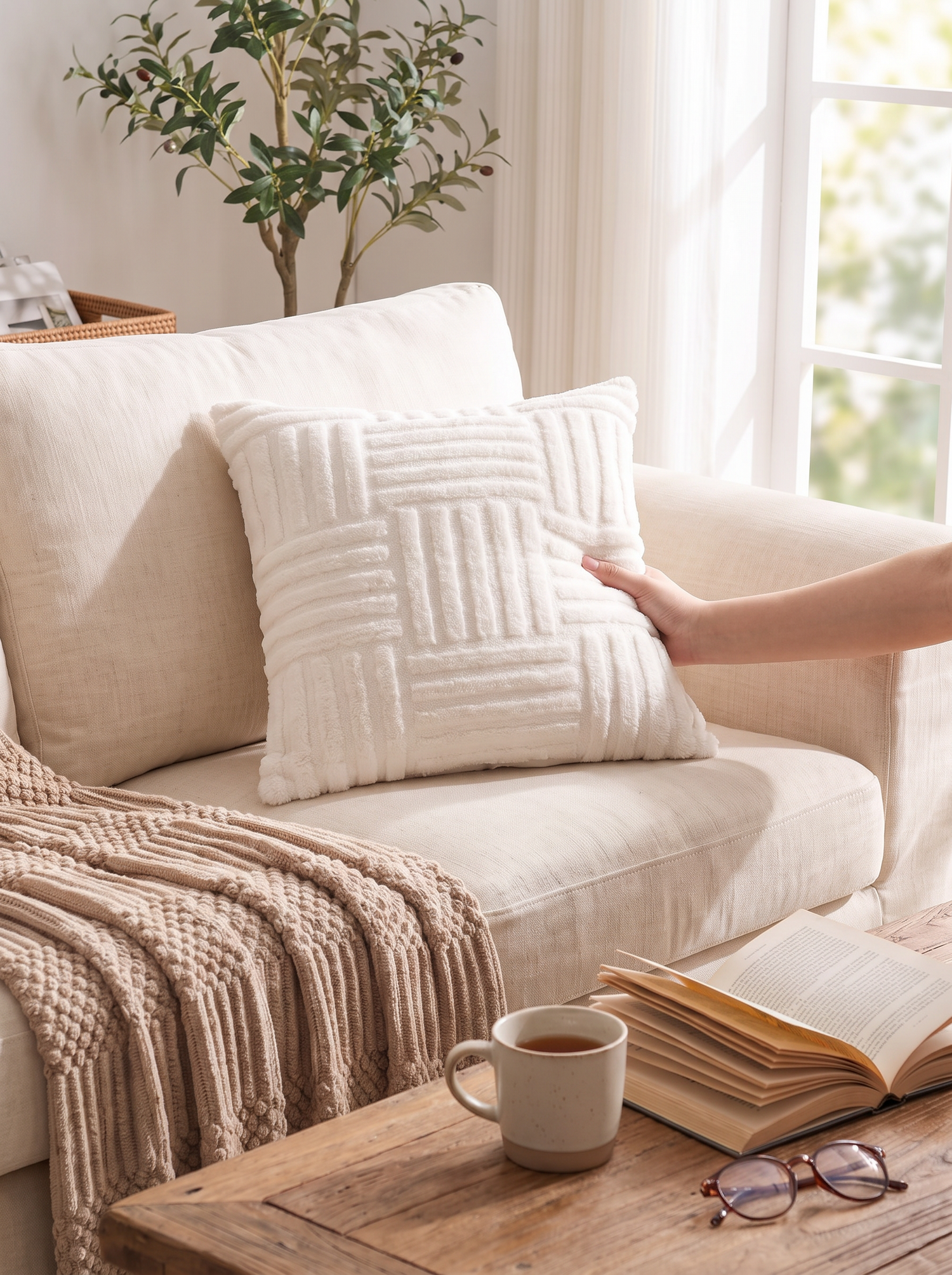 Faux Fur Plush Cushion Cover lifestyle