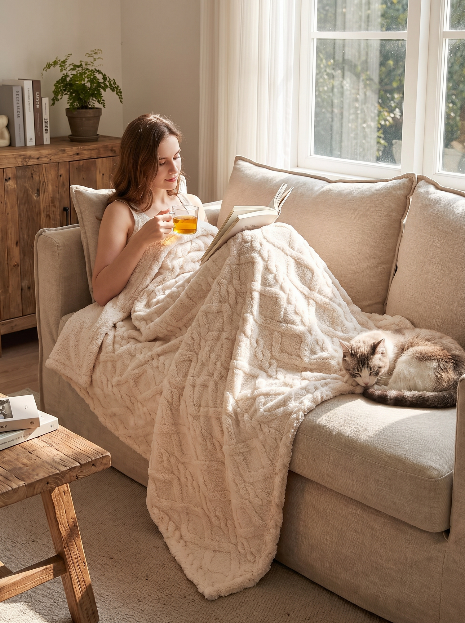 Coral Fleece Blanket lifestyle iwt1