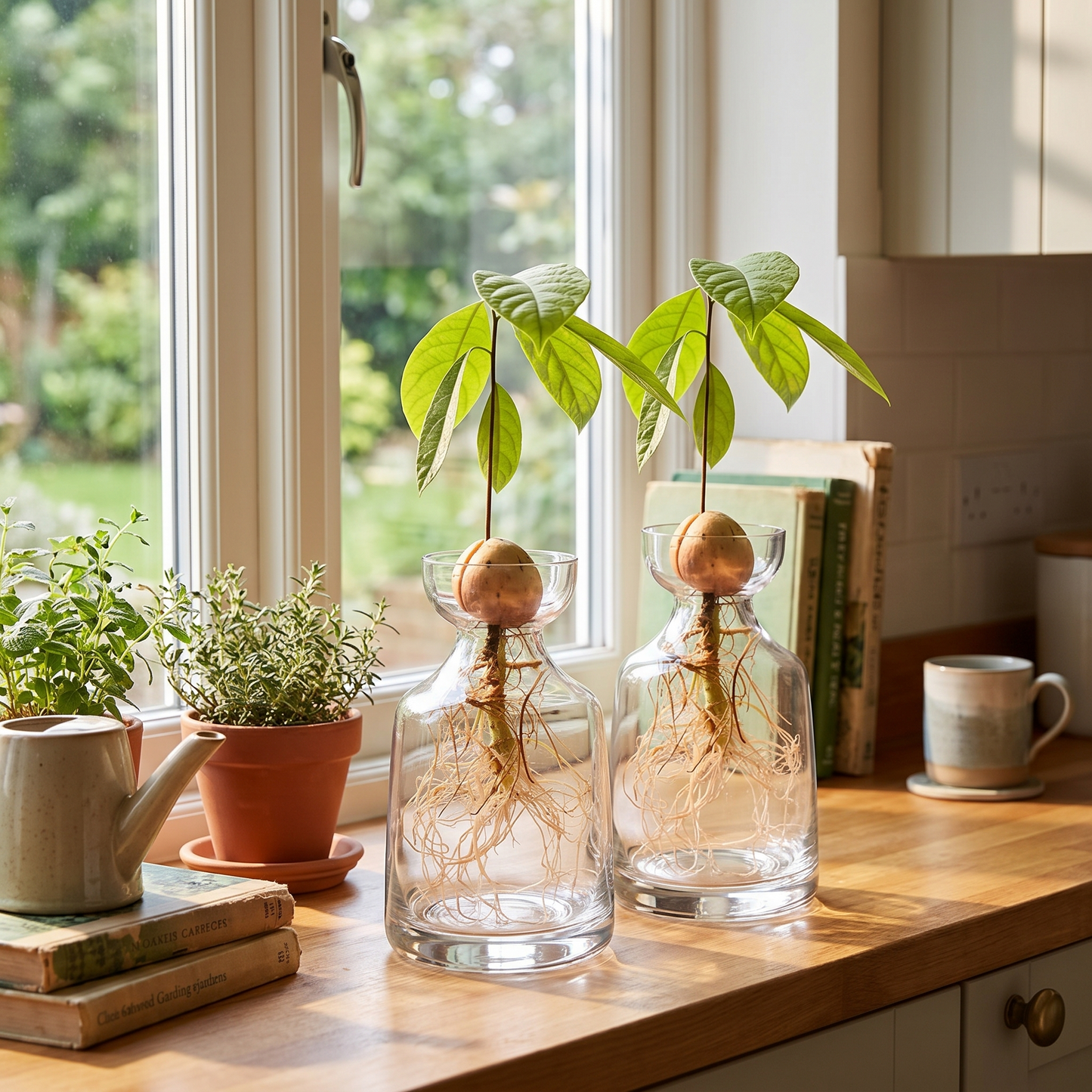 Avocado Seed Starter Vase in use