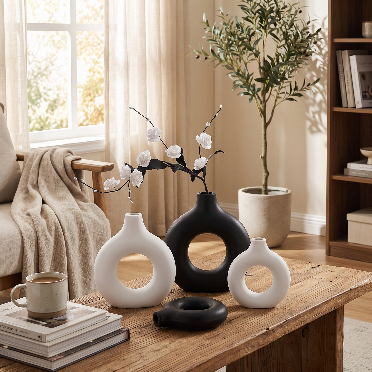 Nordic White Vase in use