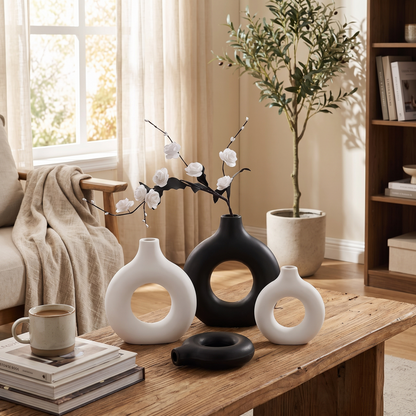 Nordic White Vase in use